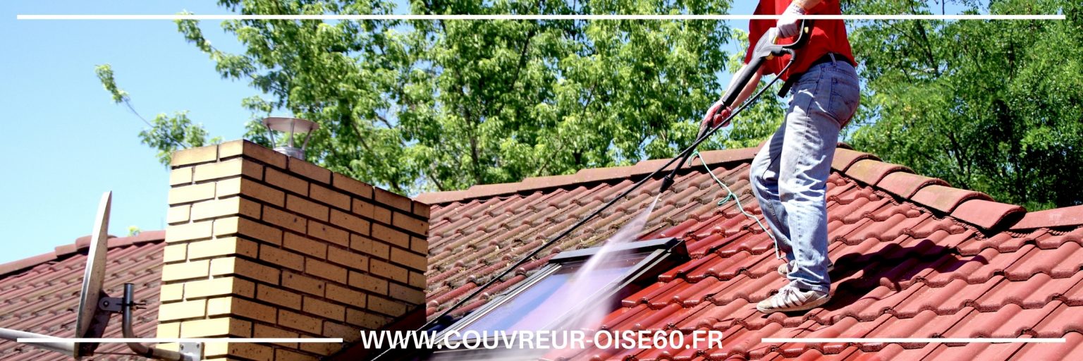 nettoyage toiture toit Bouffémont 95570 haute pression mousse traitement